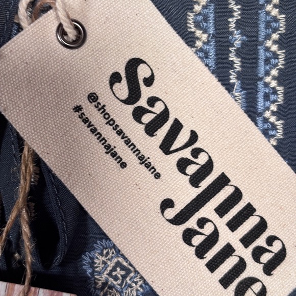 Savanna Jane Embroidered Blue Tassel Tunic Top Plus Size 1X Western New - Picture 8 of 8